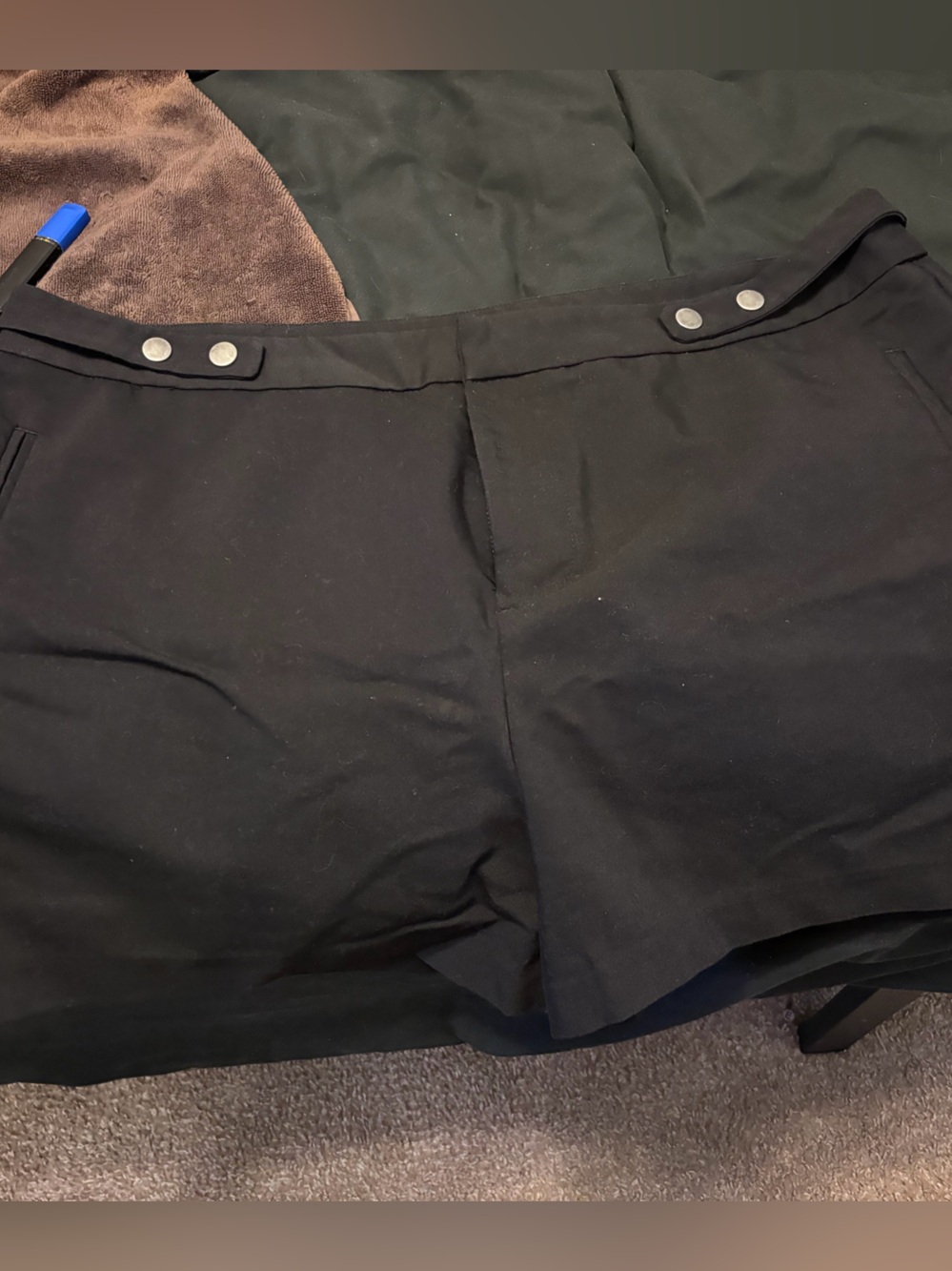 Forever 21 Black High-Waist Button Shorts